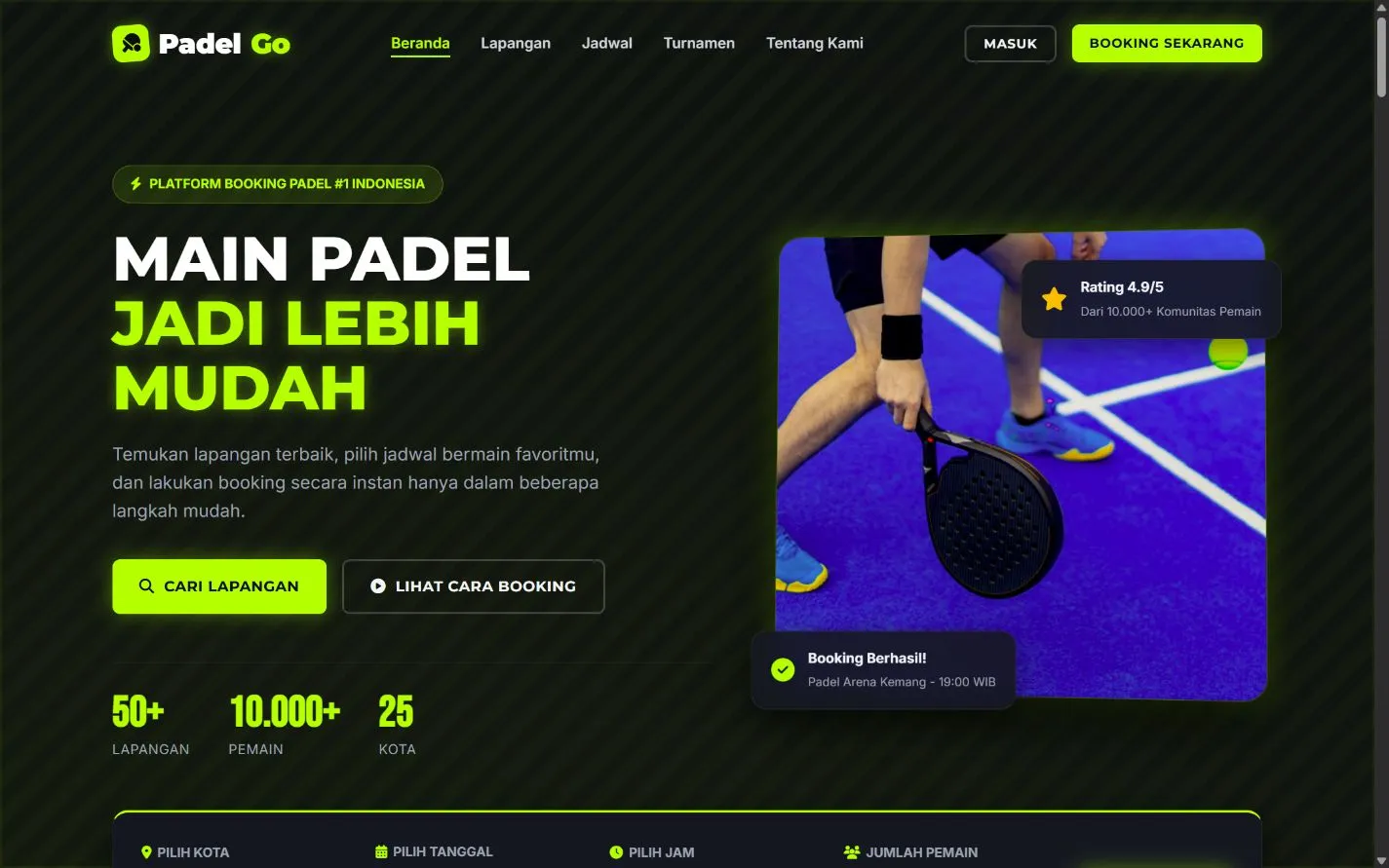 PadelGo Website & Booking